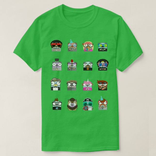 gophers golang sticker pack T-Shirt (Design Front)