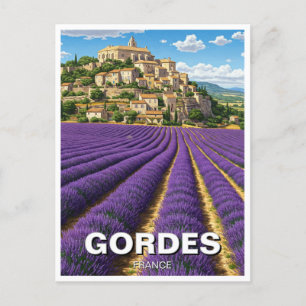 Gordes France Travel Lavender Postcard