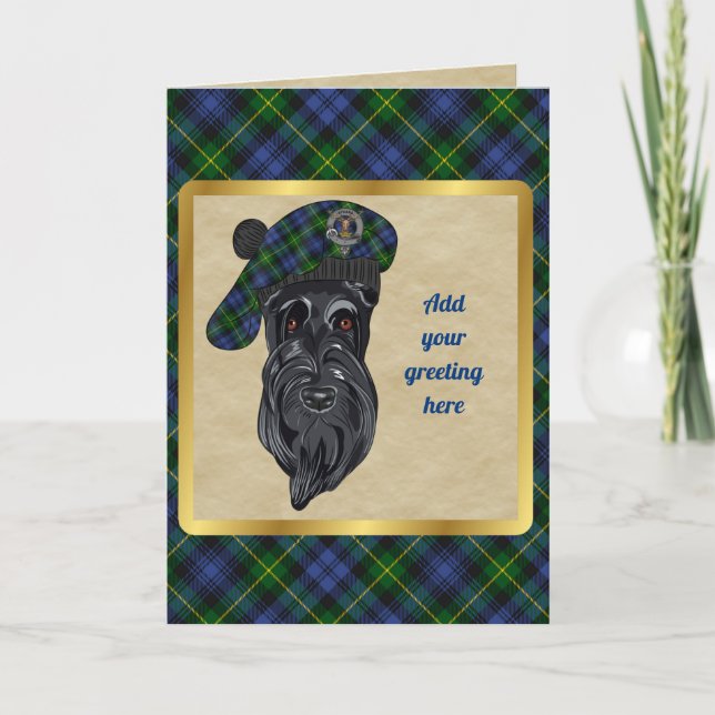 Gordon Badge & Tartan Personalised Card (Front)