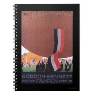Gordon Bennett Hot-Air Balloon Race Spiral Notebook