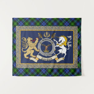 Gordon Clan Badge & Tartan Tapestry