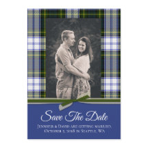 Gordon Dress Plaid Wedding Save the Date Card
