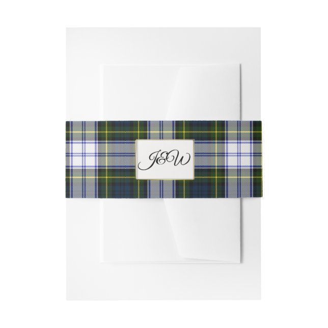 Gordon Dress Tartan Wedding Belly Band Invitation Belly Band (Front Example)