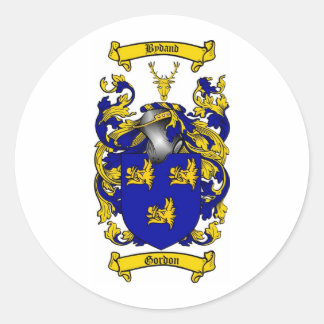 GORDON FAMILY CREST -  GORDON COAT OF ARMS CLASSIC ROUND STICKER