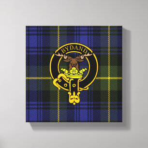 Gordon Scottish Crest and Tartan Canvas print