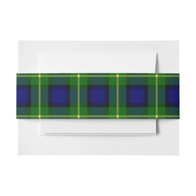 Gordon Scottish Tartan Belly Band Invitation Belly Band (Front Example)