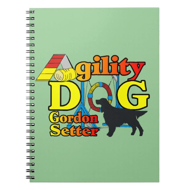 Gordon Setter Agility Spiral Notebook (Front)
