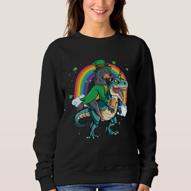 Gordon Setter Beer Dino Rex Horn Rainbow Sweatshirt (Front)