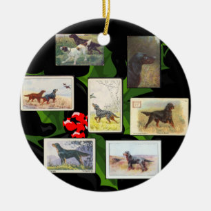Gordon Setter Cigarette Card Christmas Ornament