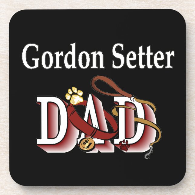 Gordon Setter Dad Coaster (Front)