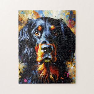 Gordon Setter Dog Acrylic Print Colourful Jigsaw Puzzle