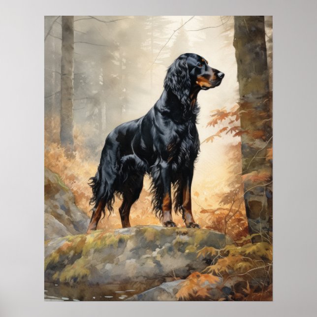 Gordon Setter Dog Art Print Poster (Front)