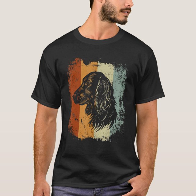 Gordon Setter Dog Retro Design T-Shirt (Front)