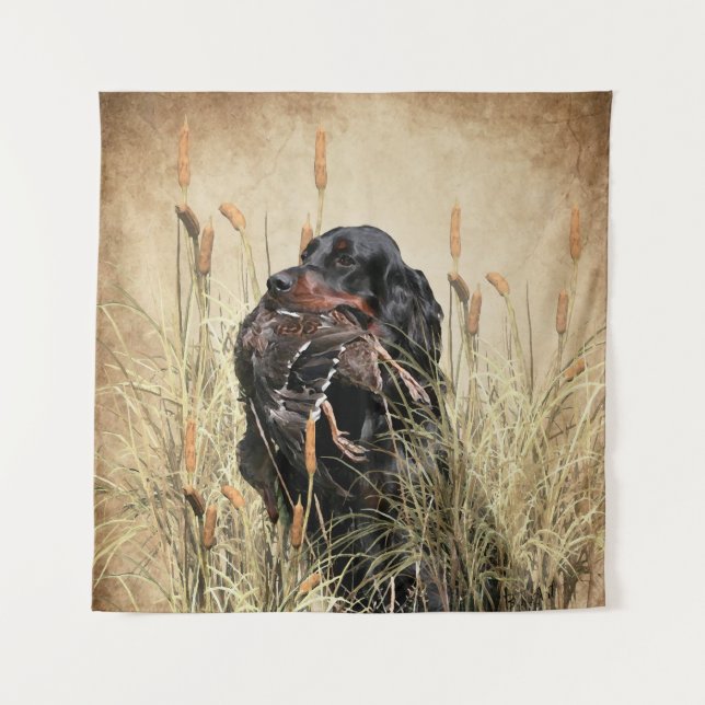 Gordon Setter , Duck hunting Tapestry (Front)