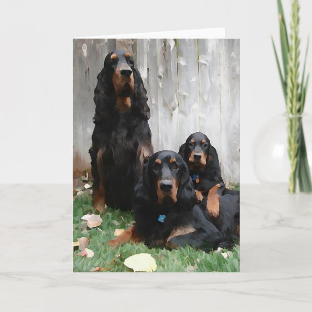 Gordon Setter Generations Painting Note Card (Front)