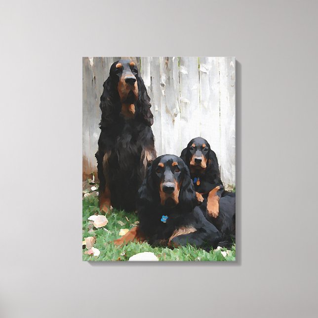 Gordon Setter Generations Wrapped Canvas Print (Front)