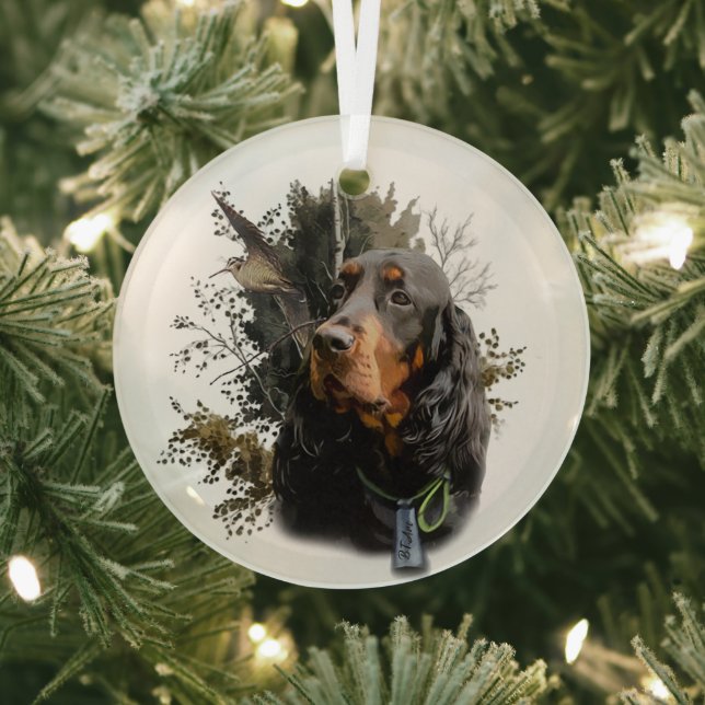 Gordon Setter  Glass Tree Decoration (Insitu)