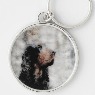 Gordon Setter Grunge Key Chain