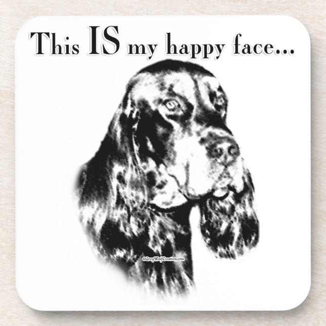 Gordon Setter Happy Face Coaster (Front)