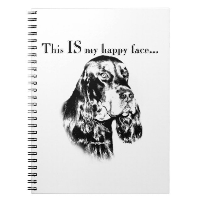 Gordon Setter Happy Face Notebook (Front)