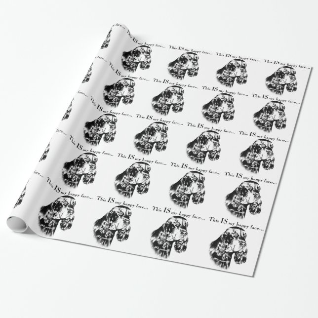 Gordon Setter Happy Face Wrapping Paper (Unrolled)