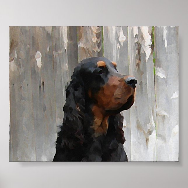 Gordon Setter Head Painting Canvas Print (Front)