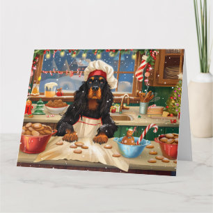 Gordon Setter Holiday Baking: Festive Christmas Card