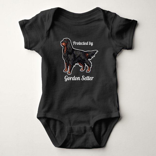 Gordon Setter Illustration Baby Bodysuit (Front)