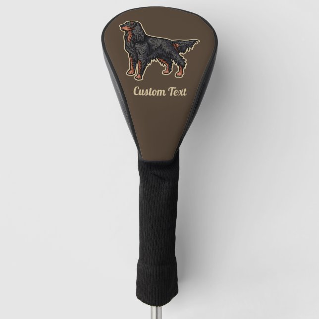 Gordon Setter Illustration Golf Head Cover (Front)