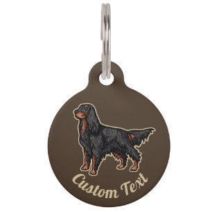 Gordon Setter Illustration Pet ID Tag