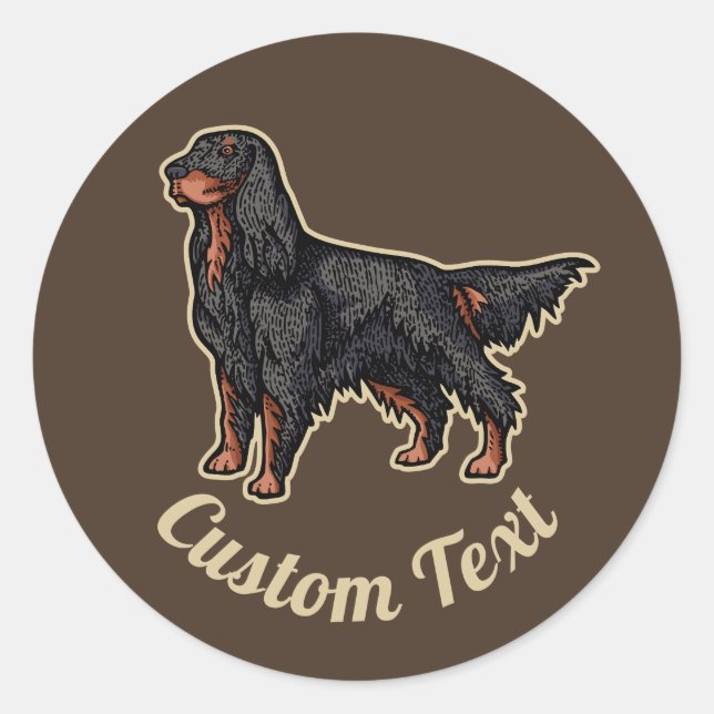 Gordon Setter Illustration Sticker (Front)