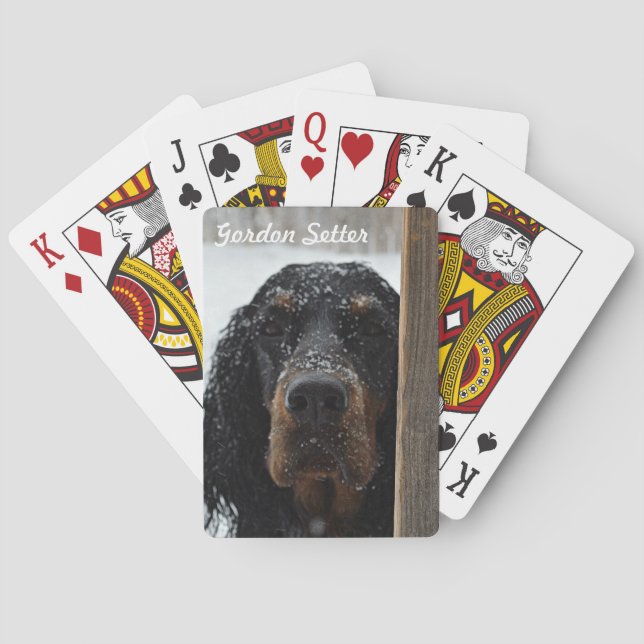 Gordon Setter in Winter Playing Cards (Back)