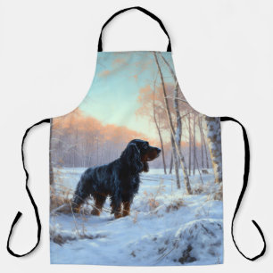 Gordon Setter Let It Snow Christmas Apron