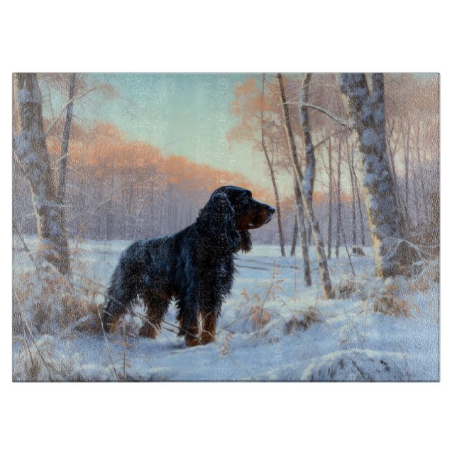 Gordon Setter Let It Snow Christmas Cutting Board (Front)
