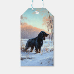 Gordon Setter Let It Snow Christmas Gift Tags