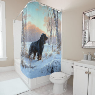 Gordon Setter Let It Snow Christmas Shower Curtain