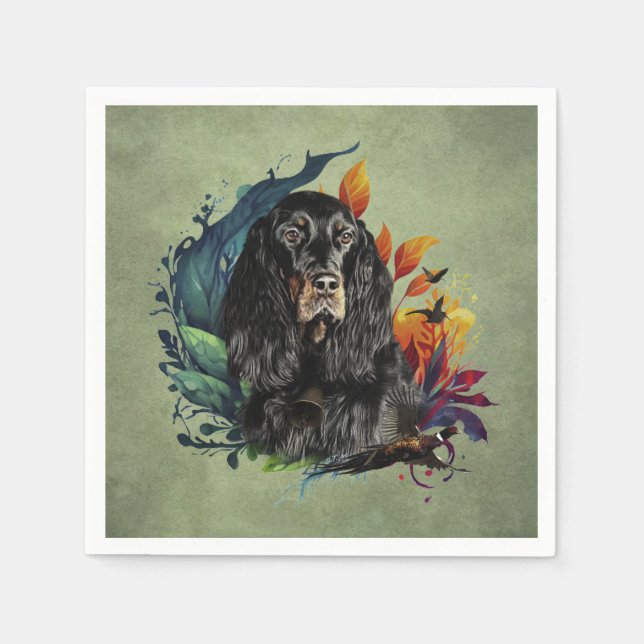 Gordon Setter  Napkin (Front)