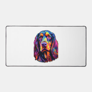 Gordon Setter Neon Design Desk Mat