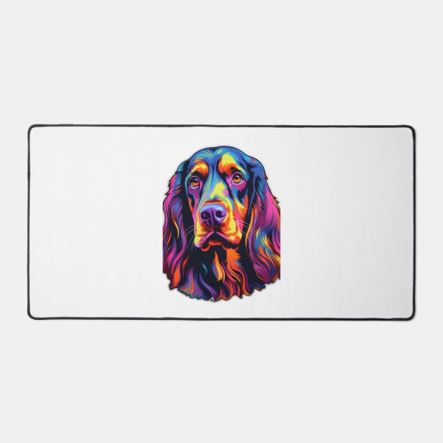 Gordon Setter Neon Design   Desk Mat (Front)
