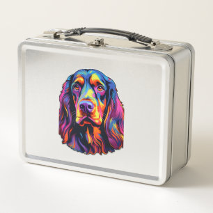 Gordon Setter Neon Design Metal Lunch Box