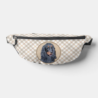 Gordon Setter Painting Black Cute Original Dog Art Bum Bags