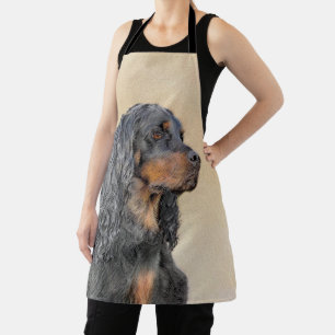 Gordon Setter Painting - Cute Original Dog Art Apron