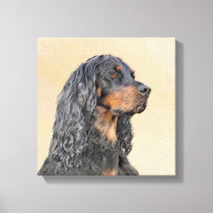 Gordon Setter Painting - Cute Original Dog Art Canvas Print