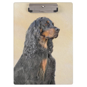 Gordon Setter Painting - Cute Original Dog Art Clipboard