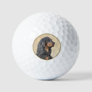 Gordon Setter Painting - Cute Original Dog Art Golf Balls