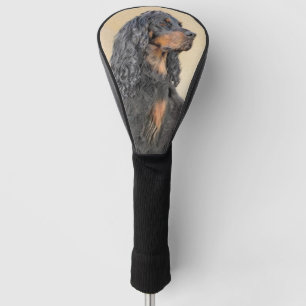 Gordon Setter Painting - Cute Original Dog Art Golf Head Cover