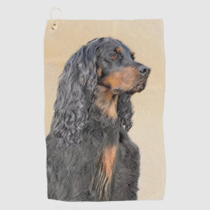Gordon Setter Painting - Cute Original Dog Art Golf Towel