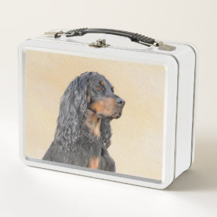 Gordon Setter Painting - Cute Original Dog Art Metal Lunch Box