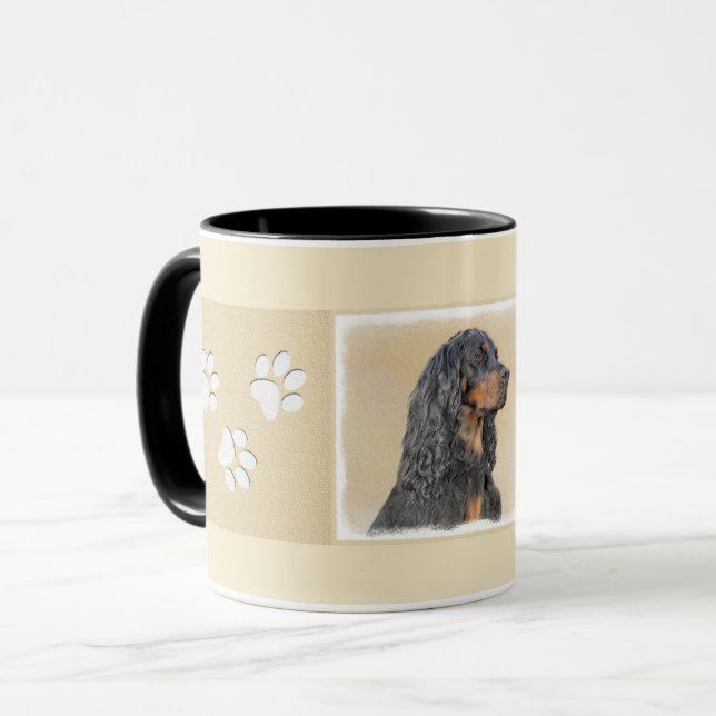 Gordon Setter Painting - Cute Original Dog Art Mug (Front Left)