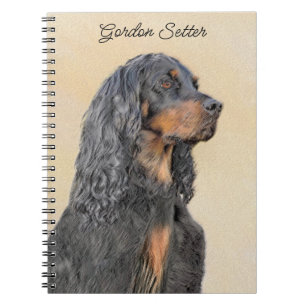 Gordon Setter Painting - Cute Original Dog Art Notebook